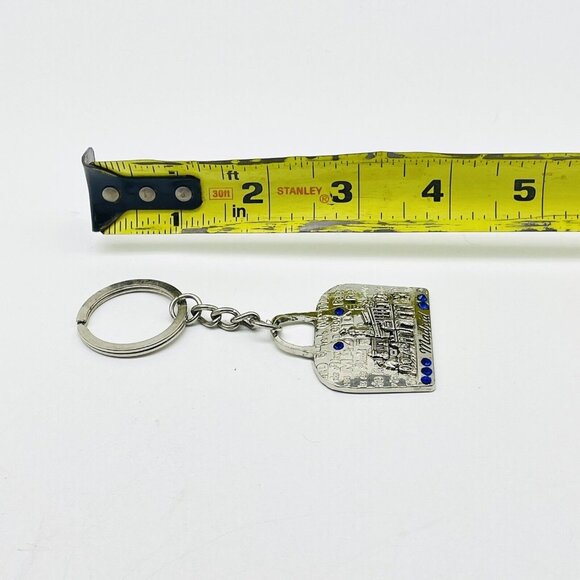 CHIC SELECTION Madrid Souvenir Keychain Silver Tone Blue Rhinestone Accents - Picture 7 of 8